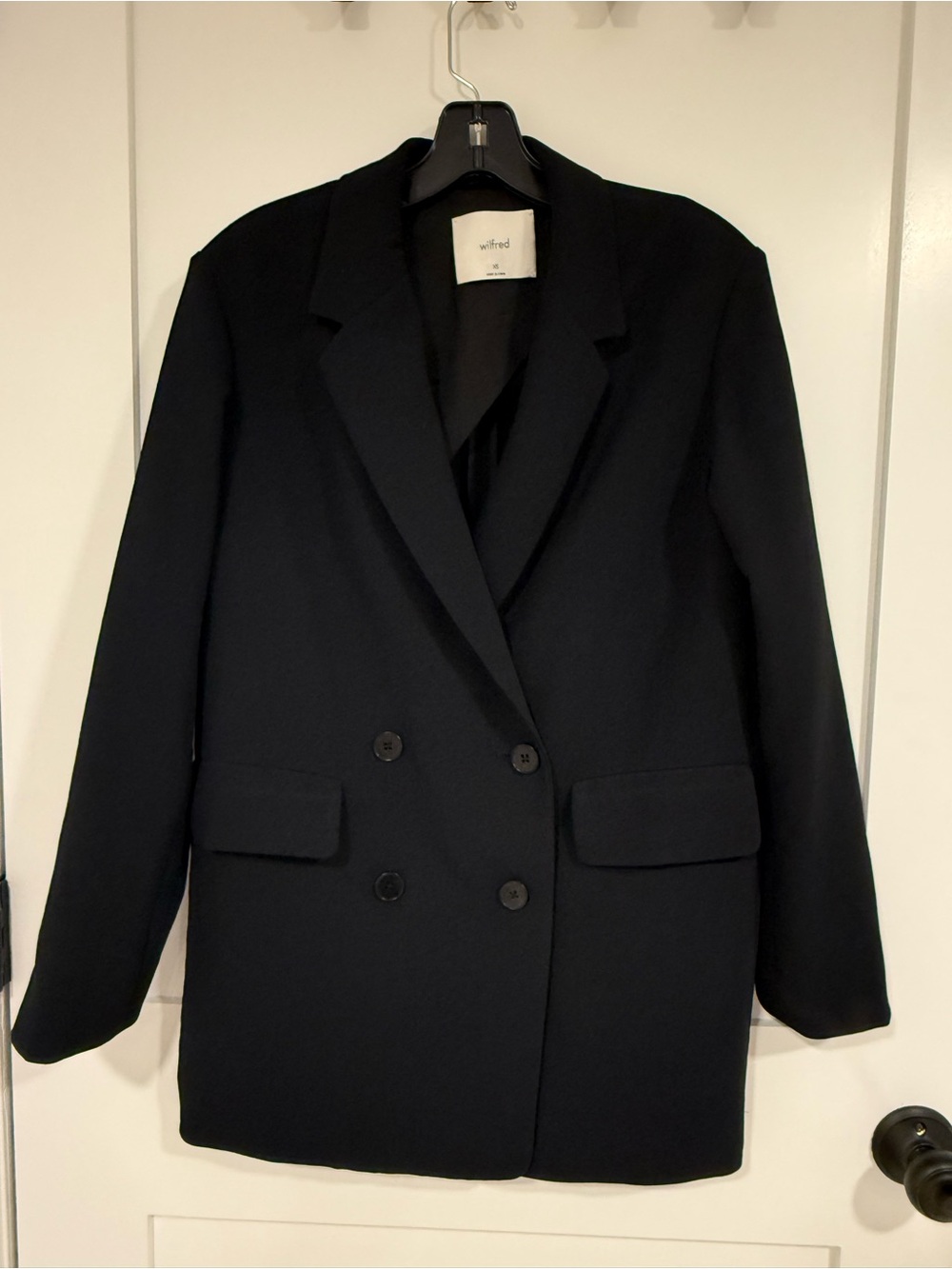 Wilfred Black Double-Breasted Blazer Jacket, XS, EUC